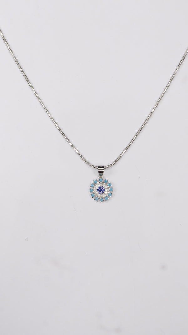 925 Silver Blue Blossom Set