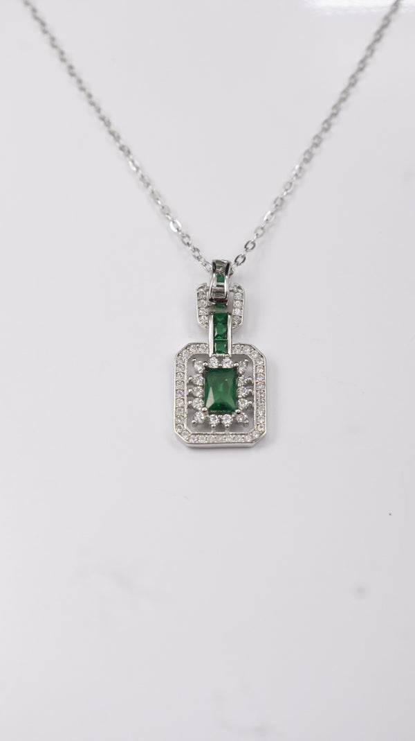 Emerald Charm Pendant & Bracelet Combo