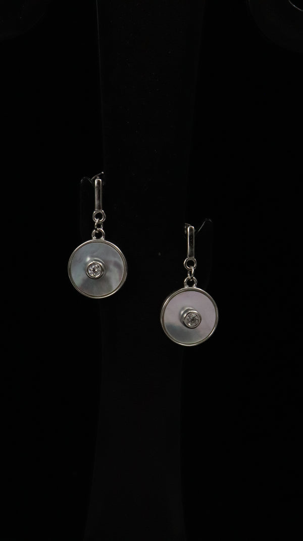 925 Silver Pearl Circle Set