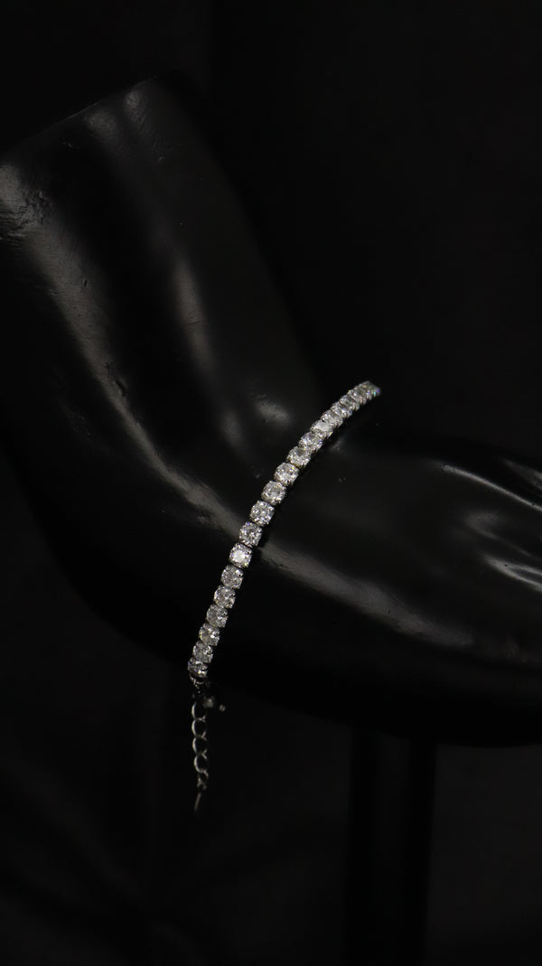 92.5 Sterling Silver Classic Shine Tennis Bracelet.