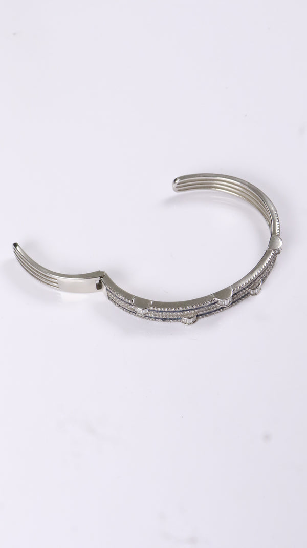 92.5 Sterling Silver Blue Line Glow Cuff Premium Bracelet