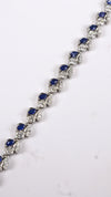 92.5 Sterling Silver Blue Leaf Spark Premium Bracelet