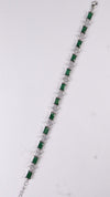 92.5 Sterling Silver Green Sparkle Premium Bracelet