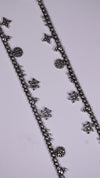 (Pair) Rohini Oxidised Silver Anklet