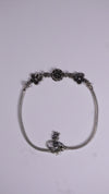 (Pair) Pushpavati Oxidised Silver Anklet