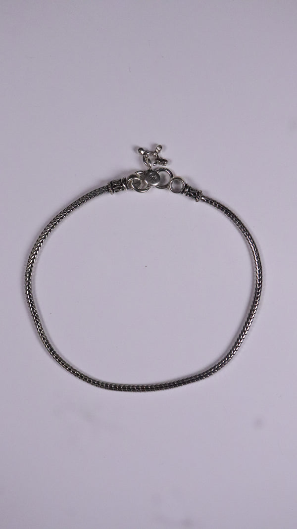 (Pair) Arka Oxidised Silver Anklet