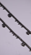 (Pair) Saaz Silver Oxidised Anklet