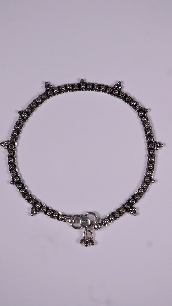 (Pair) Reet Silver Oxidised Anklet