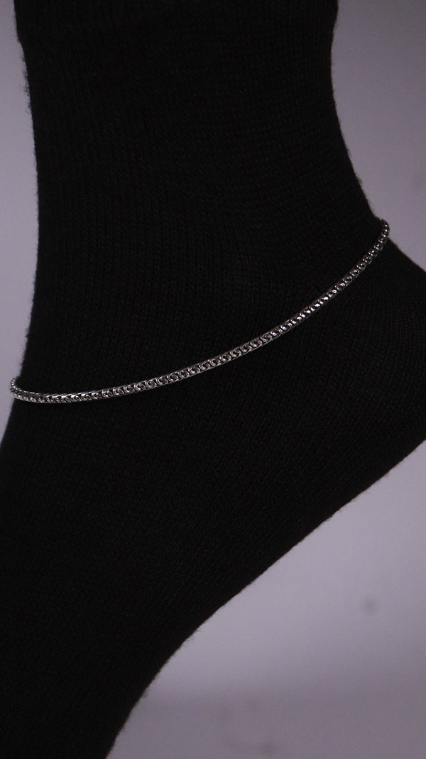 (Pair) Veer Silver Oxidised Ankle