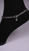 (Pair) Saaz Silver Oxidised Anklet