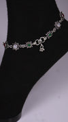 (Pair) Rangrez Silver Oxidised Anklet
