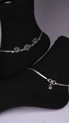 (Pair) Hansika Oxidised Silver Anklet