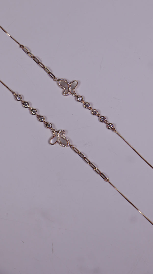 (Pair) Forever Bloom Anklets - Rose gold