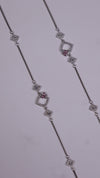(Pair) Pink Clover Silver Anklet - Silver