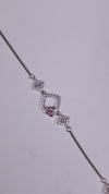 (Pair) Pink Clover Silver Anklet - Silver