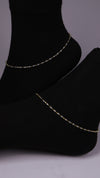 (Pair) Golden Rhythm Silver Anklets