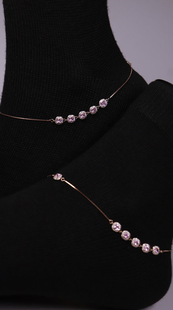 (Pair) Rosy Glow Anklets