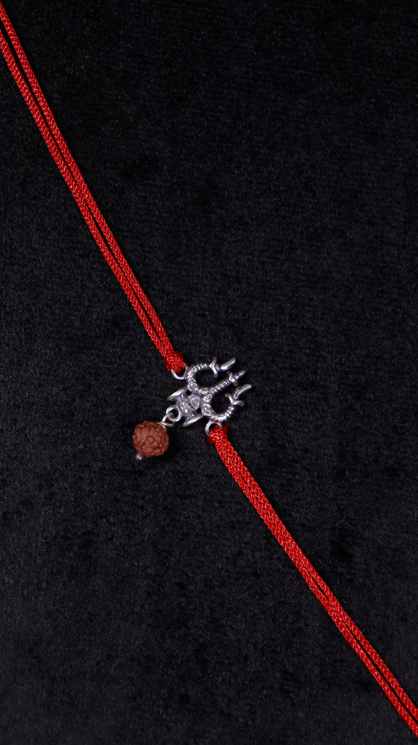 Rudra Trishul Silver Rakhi