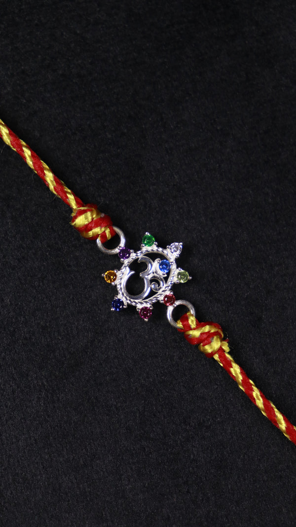 Navrang Om Silver Rakhi