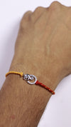 Om & Ganesha Grace Silver Rakhi