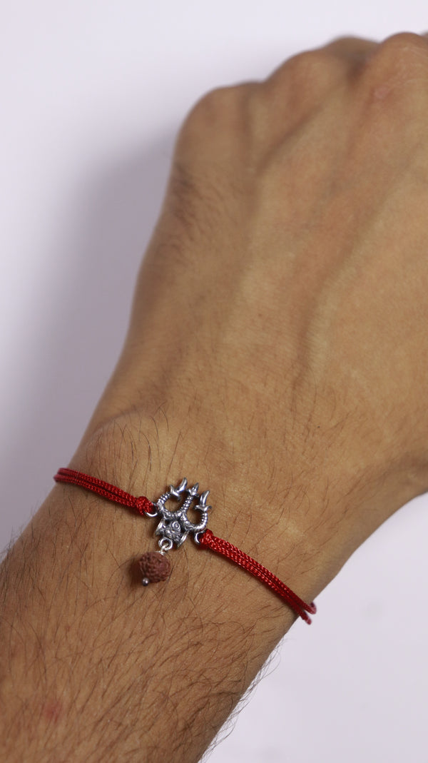 Rudra Trishul Silver Rakhi