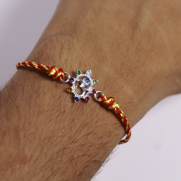 Navrang Om Silver Rakhi