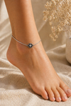 Oxidised white Floral Anklets.