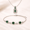 Emerald Charm Pendant & Bracelet Combo