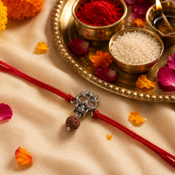 Rudra Trishul Silver Rakhi