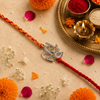 Radhe Radhe Silver Rakhi