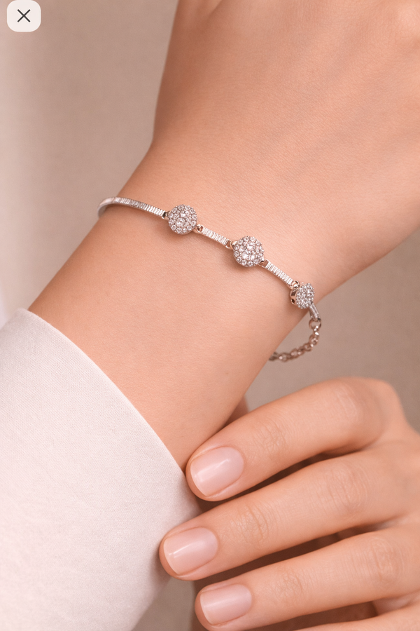 92.5 Sterling Silver Rosé Spark Trio Bracelet