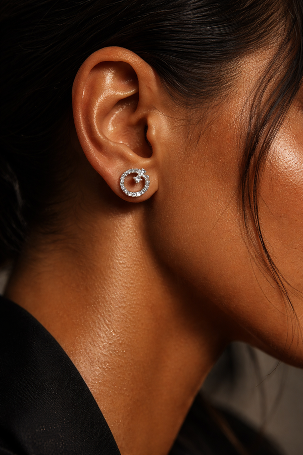 925 Sterling Silver Astral Arc Studs.