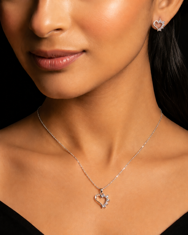 925 Silver Heart Spark Set