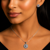 925 Silver Blue Blossom Set