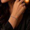 92.5 Sterling Silver Classic Light Blue Tennis Bracelet
