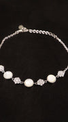 92.5 Sterling Silver Pearl Spark Link Bracelet