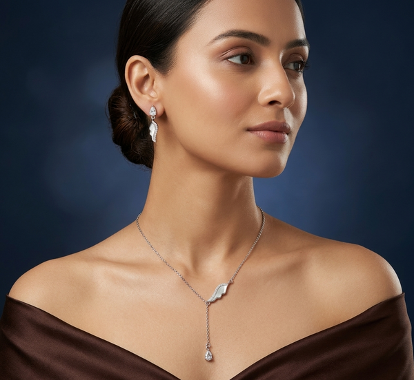 925 Silver Angel Wing Drop Set