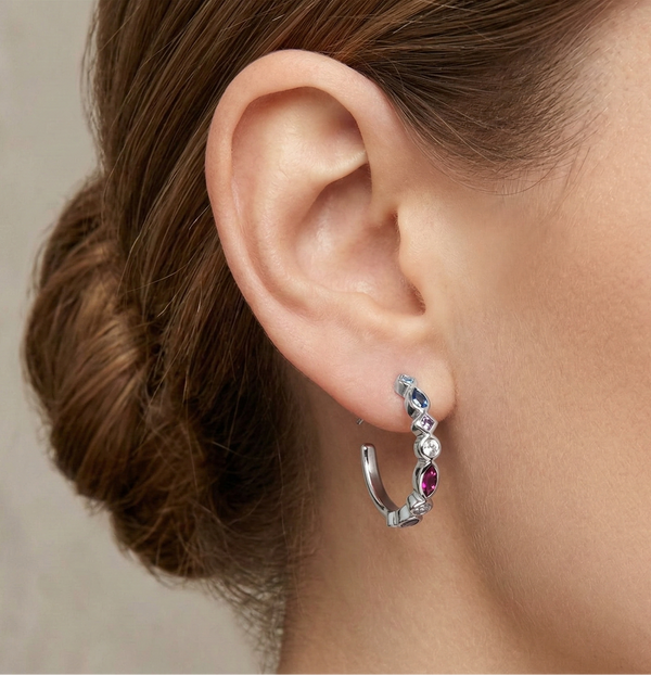Colour Pop Silver Hoop Earrings