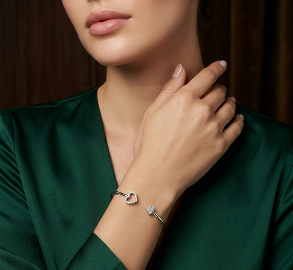 92.5 Sterling Silver Twin Spark Open Bracelet