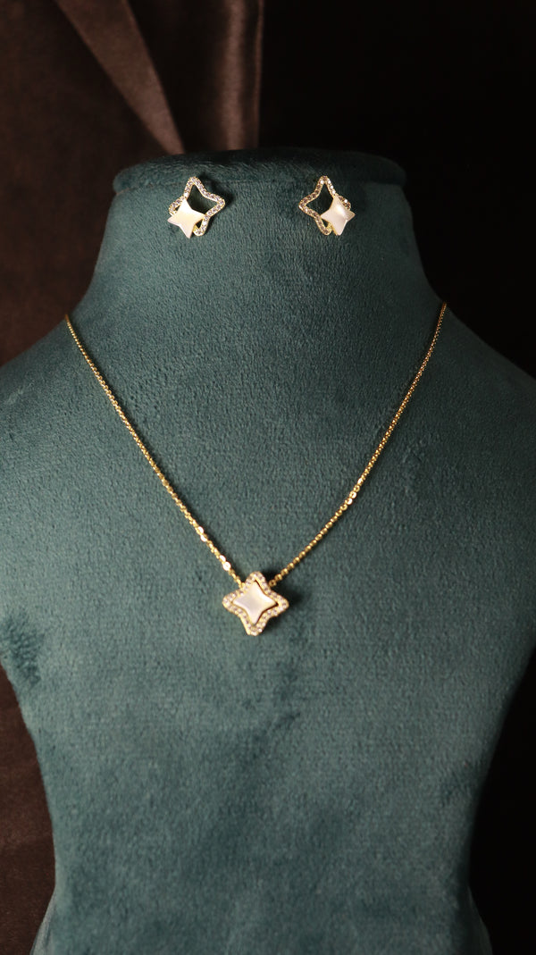 Elegant Silver-Tone Pendant Set