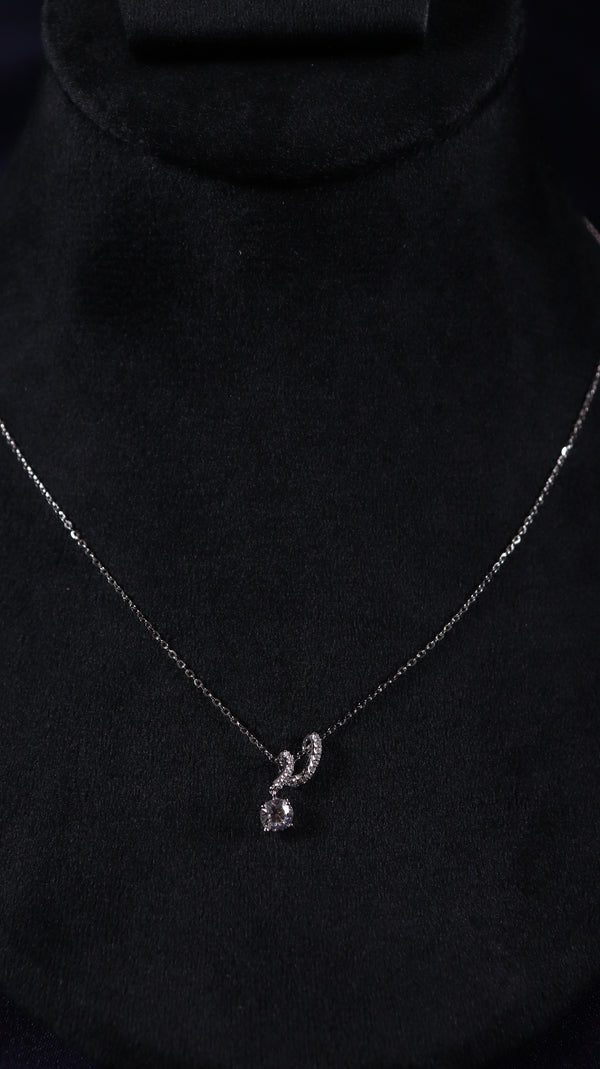 Elegant Silver-Tone Pendant Set