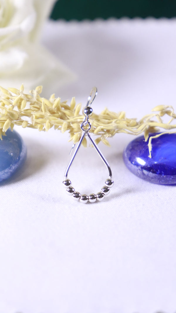 925 Sterling Silver Teardrop Hoop Earrings