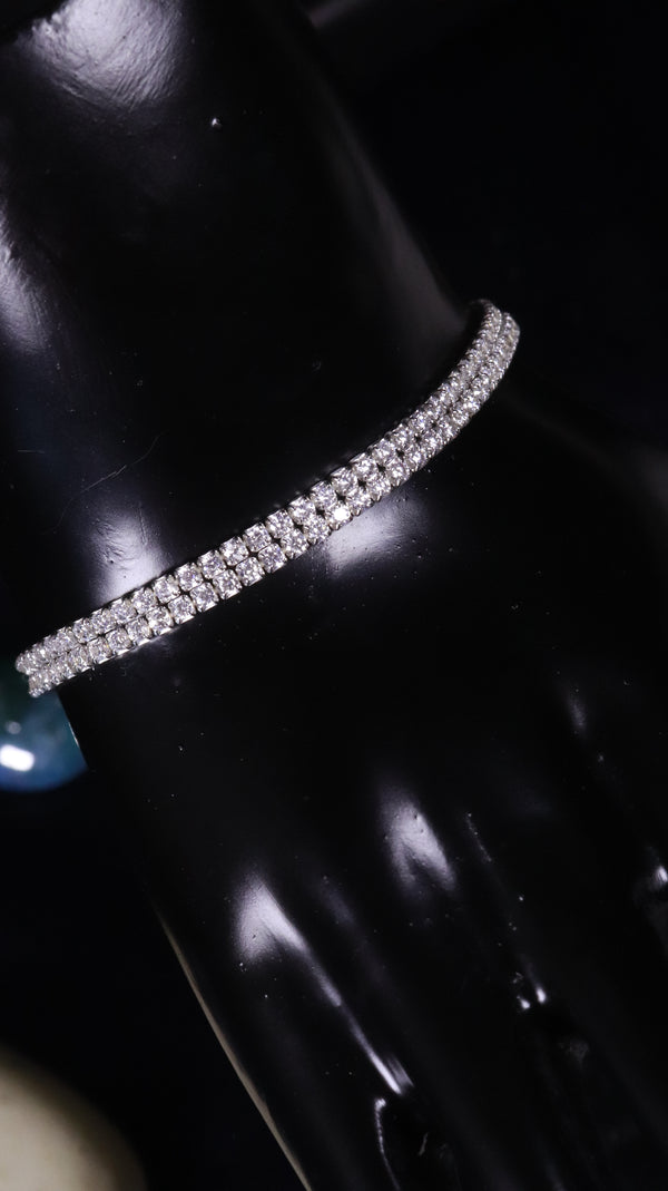 925 Sterling Silver Double-line Tennis Bracelet