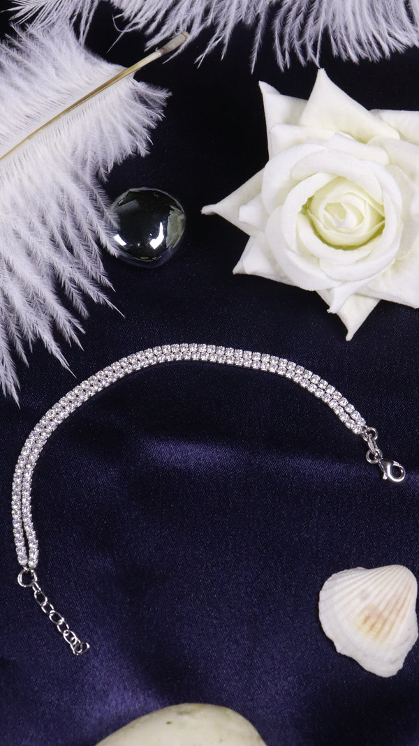 925 Sterling Silver Double-line Tennis Bracelet