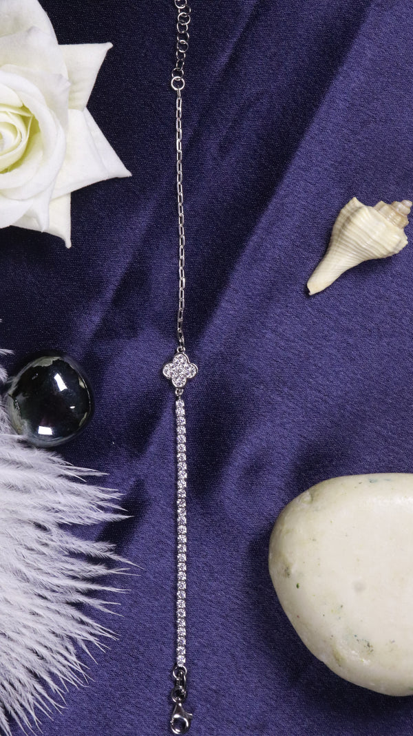 925 Sterling Silver Clover Luck Bracelet