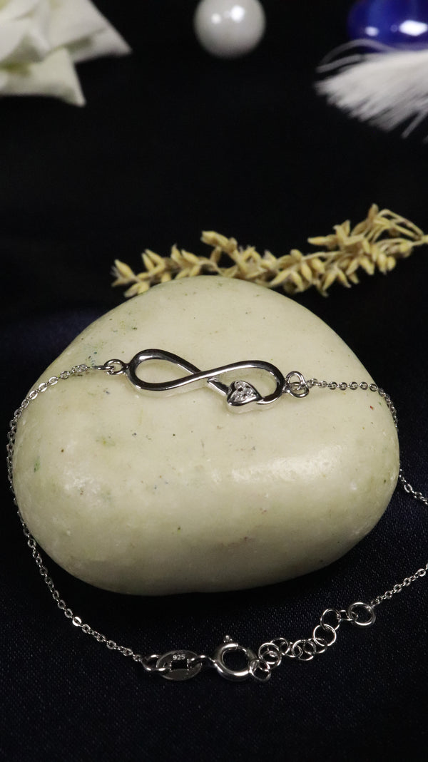 925 Sterling Silver Forever You & Me Bracelet