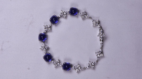 925 Sterling Silver Emerald Glow Silver Bracelet