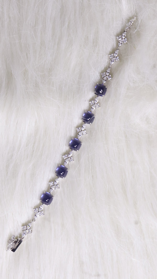 925 Sterling Silver Emerald Glow Silver Bracelet