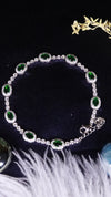 925 Sterling Silver Emerald Glow Silver Bracelet