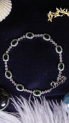 925 Sterling Silver Emerald Glow Silver Bracelet